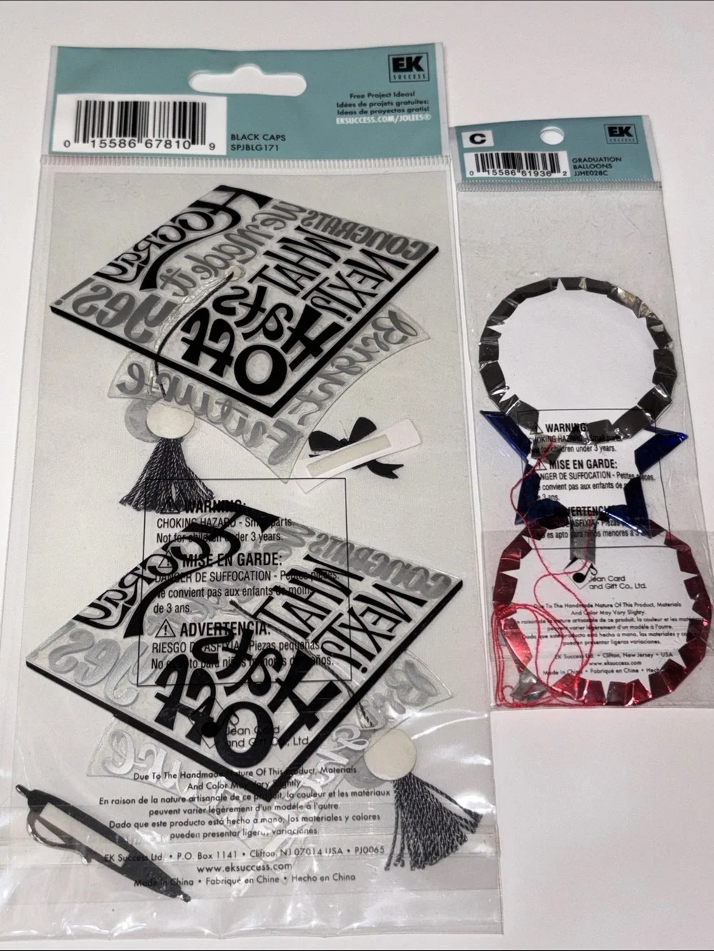 Jolee's Black Graduation Caps With Scrapbooking Stickers Graduation Balloons
